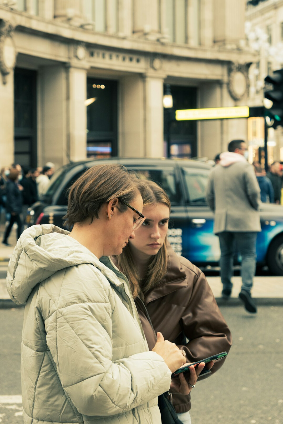 people discussing in street